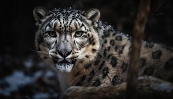 proche en haut portrait de majestueux Bengale tigre regarder généré par ai photo