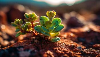 Frais succulent plante croissance dans aride climat généré par ai photo