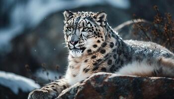 Pointé tigre en regardant, majestueux beauté dans la nature généré par ai photo