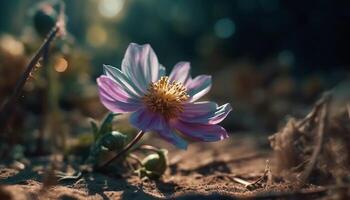 Jaune Marguerite fleur dans Prairie sauvage croissance généré par ai photo