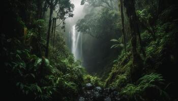 tranquille scène de écoulement l'eau dans région sauvage zone généré par ai photo