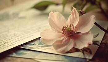 doux concentrer sur Célibataire fleur, rose pétale, la nature beauté généré par ai photo