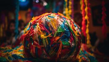 vibrant couleurs éclairer traditionnel Festival décorations dans abstrait motifs généré par ai photo