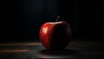juteux pomme, mûr et frais, une en bonne santé casse-croûte de la nature généré par ai photo