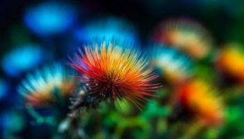 tranchant épine sur vibrant Jaune plante dans la nature abstrait conception généré par ai photo