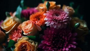 vibrant bouquet de multi coloré gerbera marguerites, parfait pour tout fête généré par ai photo