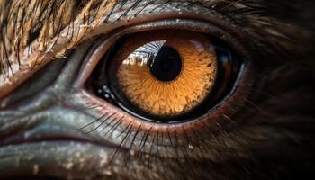 mignonne national chat regarder avec bleu yeux, sélectif concentrer généré par ai photo