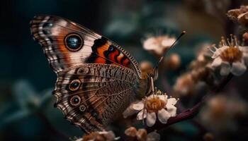 une vibrant papillon pollinise une Célibataire Jaune fleur en plein air généré par ai photo