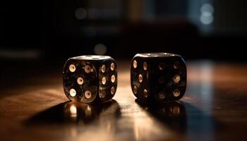 bleu craps table à l'intérieur, jeux d'argent puce perte, risqué loisir activité généré par ai photo