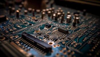 complexité de ordinateur puce circuit conseil, une merveille de ingénierie généré par ai photo