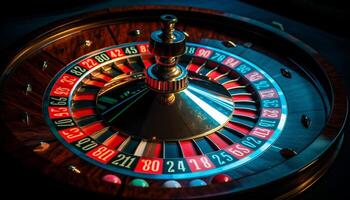 filage roulette roue apporte chance, risque, et richesse à casino généré par ai photo