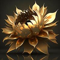 réaliste d'or fleur établi avec génératif ai La technologie photo