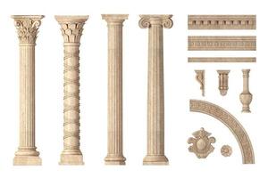 ensemble de colonnes en marbre antique classique