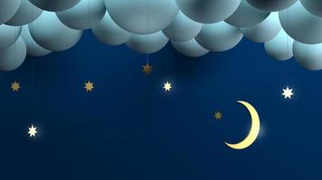 nuit décorative nuages étoiles mois photo
