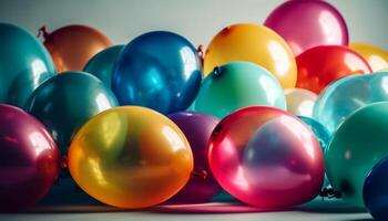 vibrant couleurs, des ballons, lévitation, et joie une fête un événement généré par ai photo