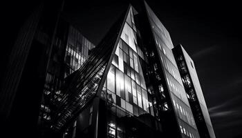 moderne gratte-ciel construit avec acier et verre dans financier district généré par ai photo