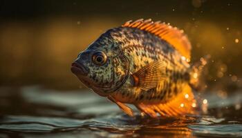 coloré poisson nager dans Naturel beauté de tropical sous-marin paysage marin généré par ai photo