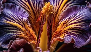 vibrant violet orchidée fleurir, une délicat beauté dans la nature généré par ai photo