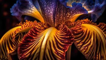vibrant sous-marin beauté violet orchidée et rayé poisson sur corail récif généré par ai photo