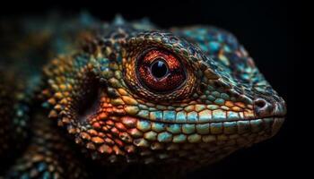 multi coloré gecko queue Balance modèle dans tropical forêt tropicale Contexte généré par ai photo