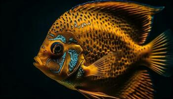 coloré pitre poisson nager dans tropical récif Naturel beauté généré par ai photo