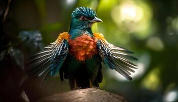 dans nature, vibrant couleurs, animal œil, tropical climat généré par ai photo