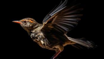 colibri se percher sur bifurquer, diffusion ailes, sur blanc généré par ai photo