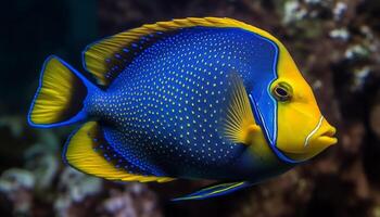 vibrant couleurs de une école de poisson dans le Caraïbes généré par ai photo