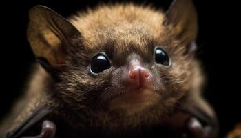 sauvage et soumissionner chauve souris visage animal personnage généré par ai photo