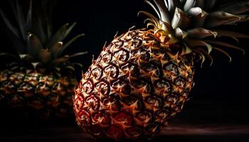 juteux ananas tranche, une tropical fruit casse-croûte pour en bonne santé modes de vie généré par ai photo