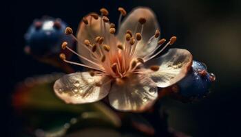 biologique beauté dans la nature une proche en haut de une Marguerite pétale généré par ai photo