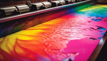 vibrant couleurs et métal machinerie créer moderne usine décoration généré par ai photo