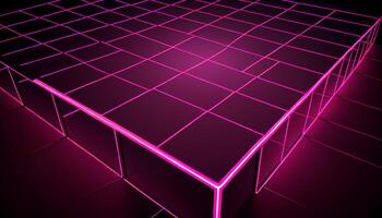 abstrait futuriste La technologie toile de fond géométrique forme embrasé violet généré par ai photo
