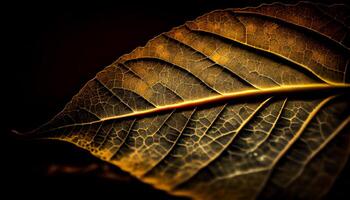 vibrant vert feuille veine grandit dans la nature toile de fond ,génératif ai photo