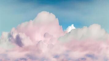 la nature ciel bleu toile, patiné avec duveteux des nuages ,génératif ai photo