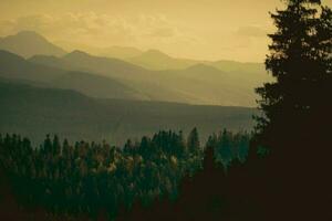 coucher de soleil des carpates photo