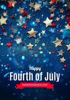 content 4e de juillet, Etats-Unis indépendance journée affiche. illustration ai génératif photo