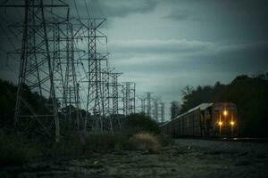 Puissance lignes et le chemin de fer photo