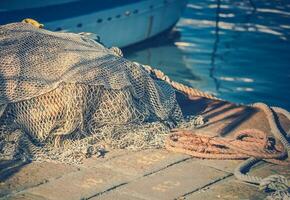 pêche filets dans le Marina photo