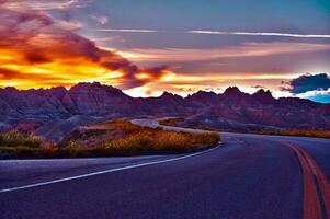 hdr badlands le coucher du soleil photo