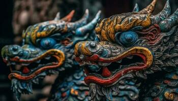 dragon statue symbolise spiritualité dans bali ancien indigène culture généré par ai photo