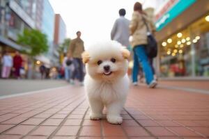 chien dans réel vie, content moment avec animal de compagnie ai génératif photo