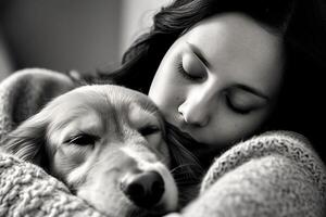 chien dans réel vie, content moment avec animal de compagnie ai génératif photo