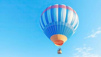 coloré chaud air ballon en volant dans le air. génératif ai photo