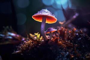 portrait magnifique forêt champignons ai génératif photo