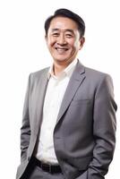 portrait asiatique affaires homme souriant sur de soi ai génératif photo