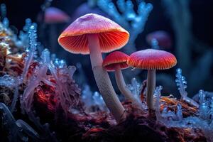 portrait magnifique forêt champignons ai génératif photo