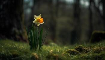 Frais pétales Floraison dans tranquille Prairie paysage généré par ai photo