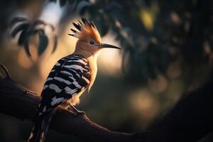 portrait oiseau sur le branche ai génératif photo