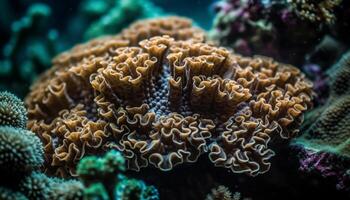 tropical poisson nager dans coloré corail récif généré par ai photo